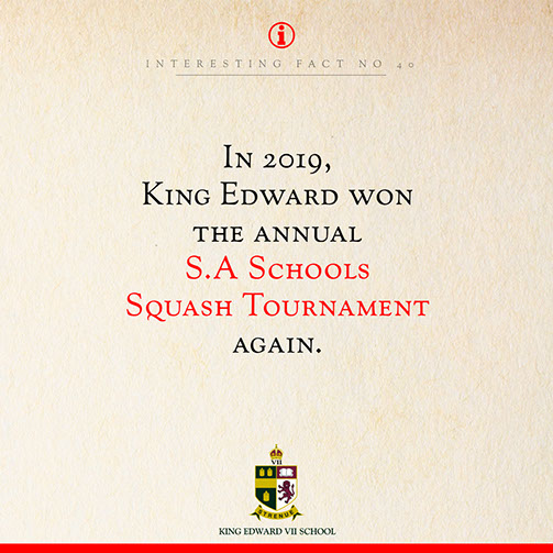 King Edward VII School - winners of the annual SA Schools Squash Tournament